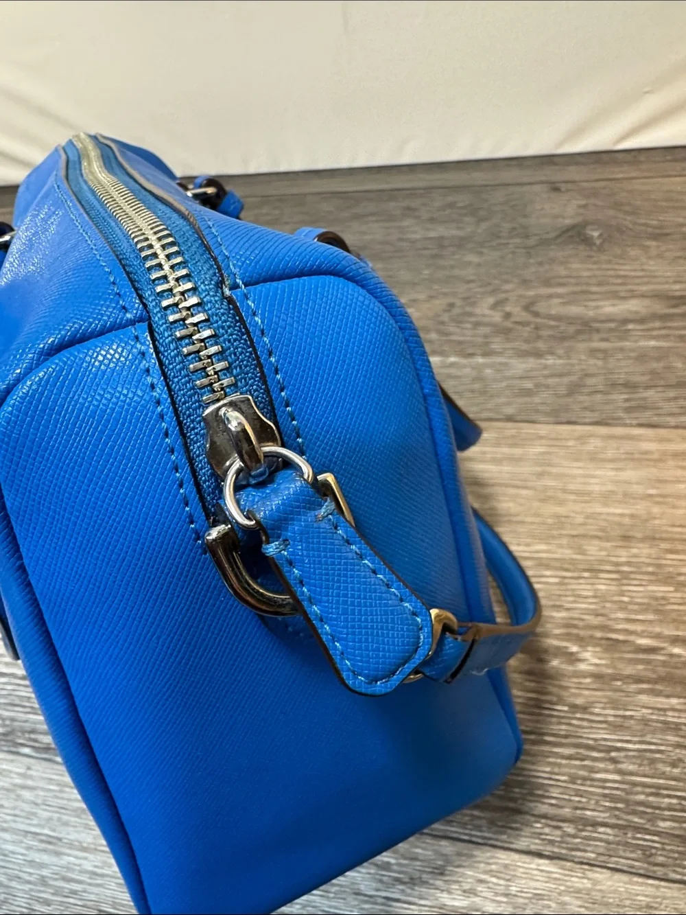 Coach Electric Blue Leather Satchel with Removable Strap